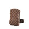 Pochette Louis Vuitton Geronimosx in tela cerata con motivo a scacchi e pelle marrone - 00pp thumbnail