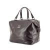 Chanel Bowling Handbag in brown box leather - 00pp thumbnail