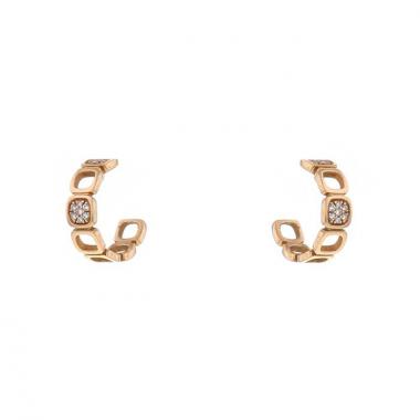 Dinh Van Impression Domino small hoop earrings in pink gold and diamonds