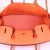 Hermes Birkin 30 cm handbag in orange Sanguine ostrich leather - Detail D2 thumbnail