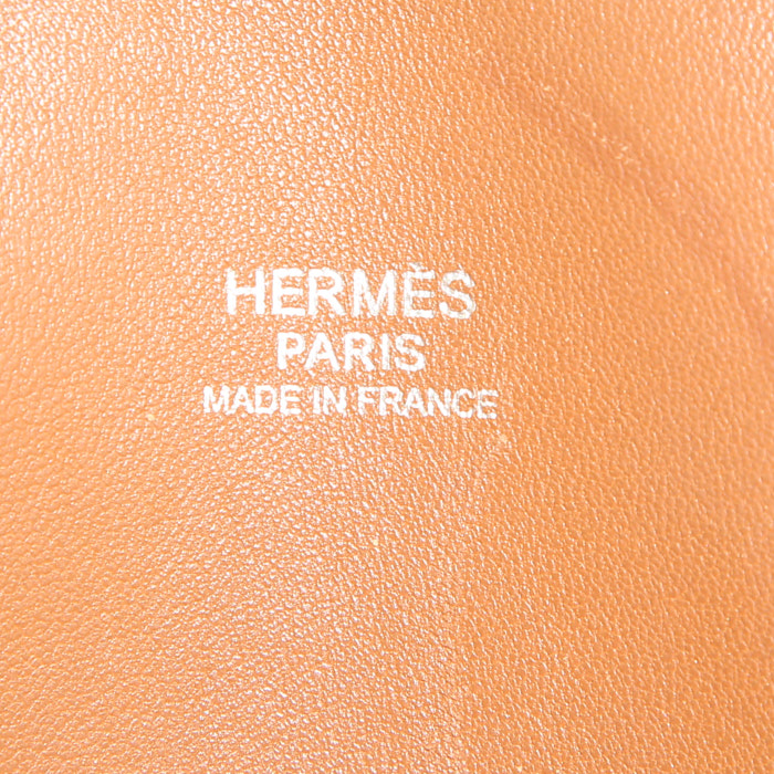 Hermes Bolide handbag in gold togo leather - Detail D4