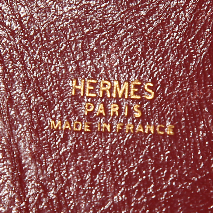 Hermès wallet in burgundy box leather - Detail D3