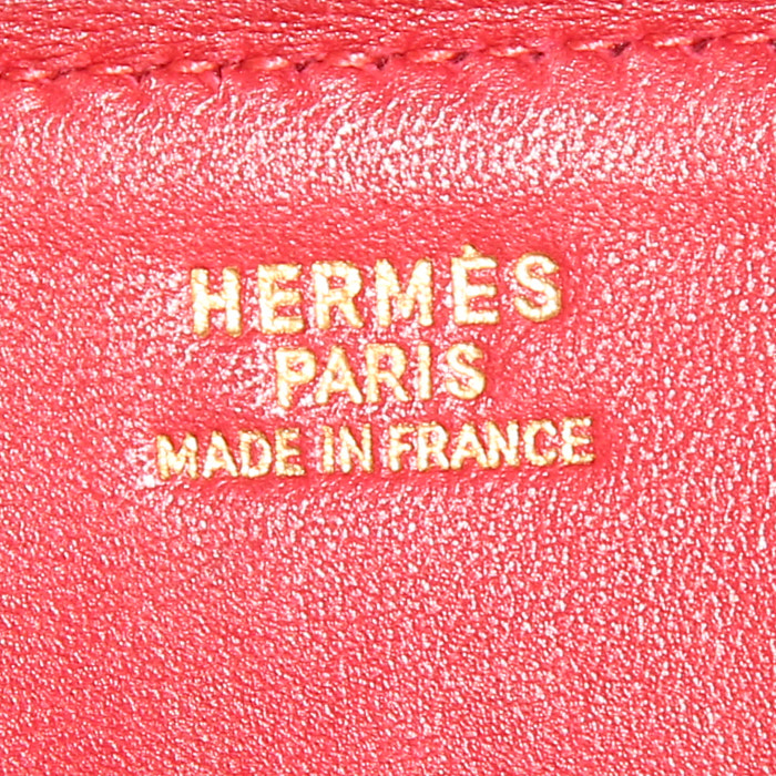 Bolso de mano Hermes Bolide en cuero Courchevel rojo - Detail D3