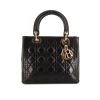Dior Lady Dior medium model handbag in black leather cannage - 360 thumbnail