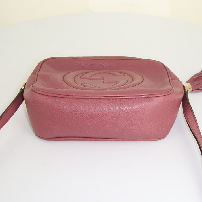 Gucci Soho Disco shoulder bag in pink leather - Detail D4
