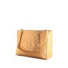 Chanel Shopping GST bag worn on the shoulder or carried in the hand in beige quilted grained leather - 00pp thumbnail