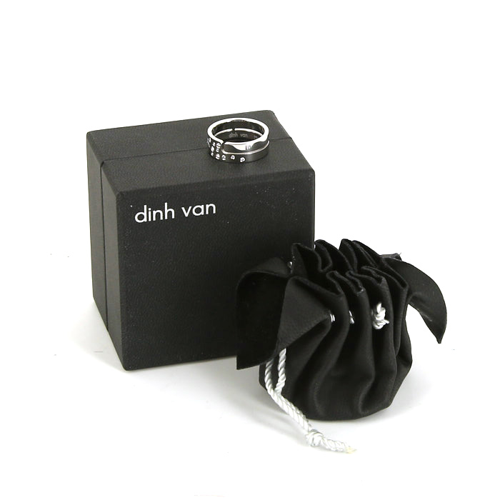 Dinh Van Seventies medium model ring in white gold and diamonds - Detail D2