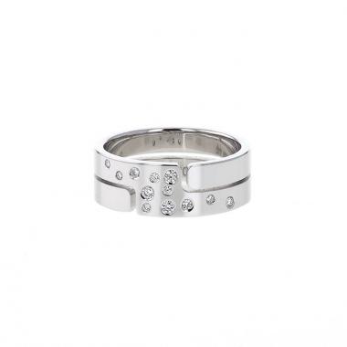 Dinh Van Seventies medium model ring in white gold and diamonds