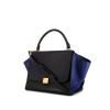 Celine Trapeze medium model bag in black and blue leather - 00pp thumbnail