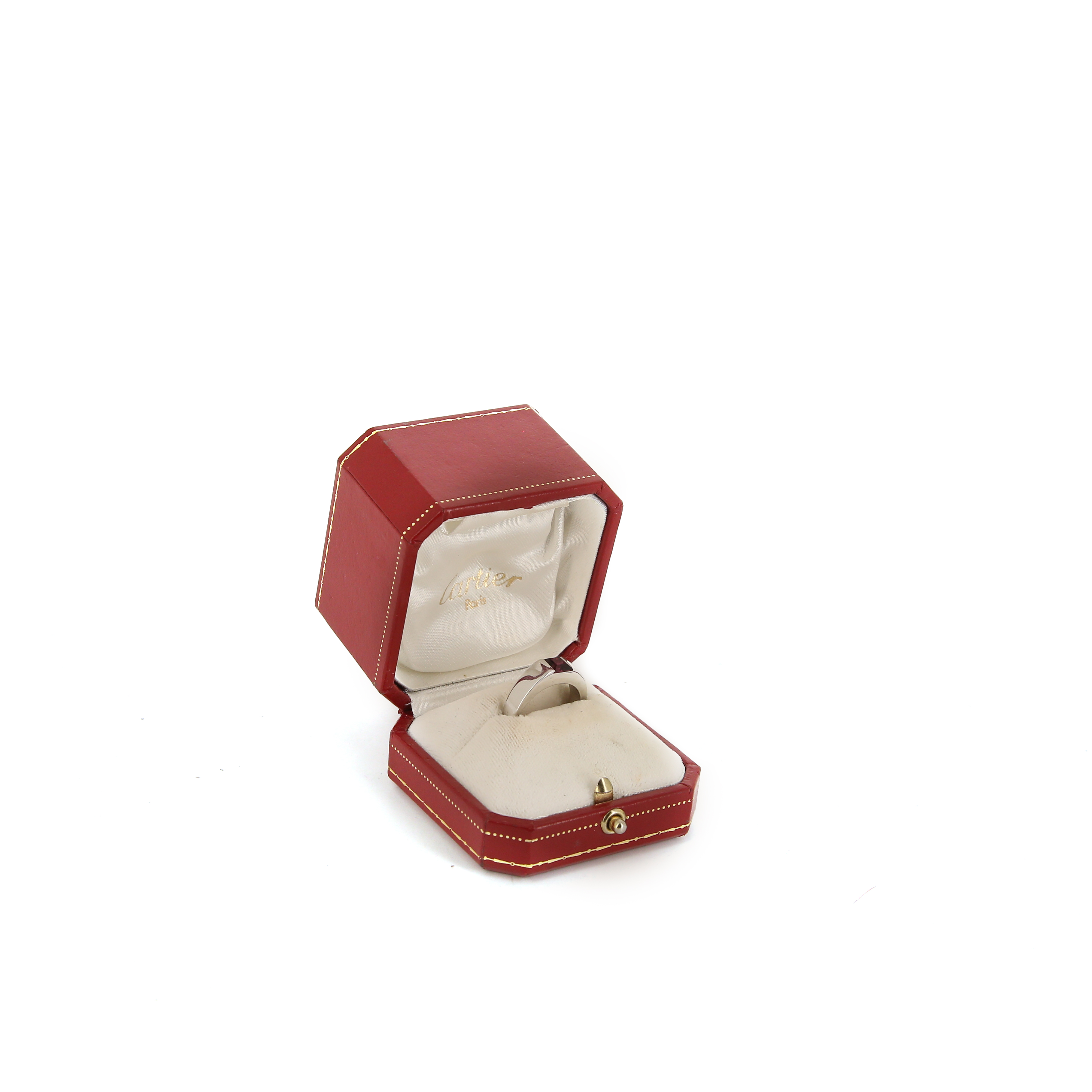 Anello Cartier Tank modello piccolo in oro bianco e tormalina - Detail D2