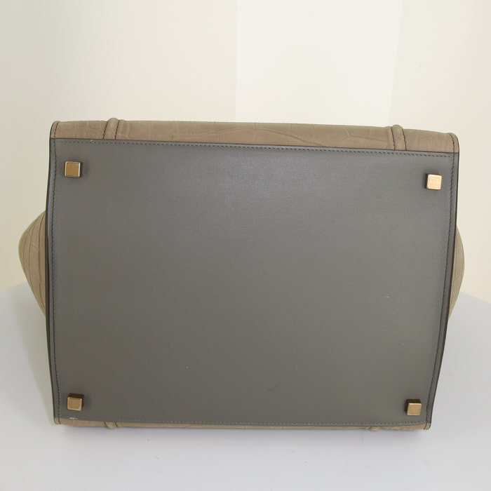 Sac cabas Celine Phantom en cuir beige - Detail D4