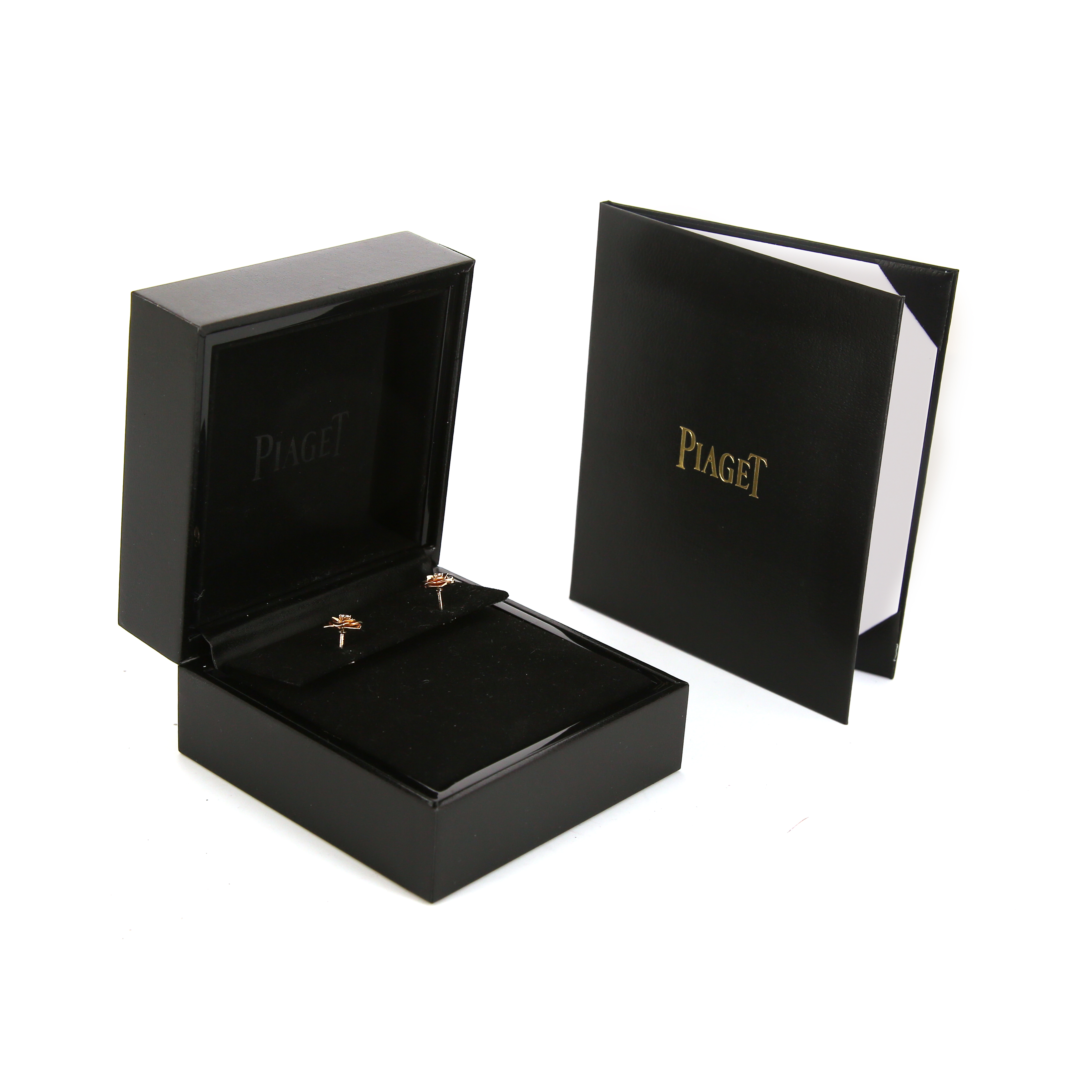 Piaget Rose small earrings in pink gold and diamond - Detail D2