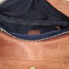 Dior Street Chic handbag in brown leather and blue monogram canvas - Detail D2 thumbnail