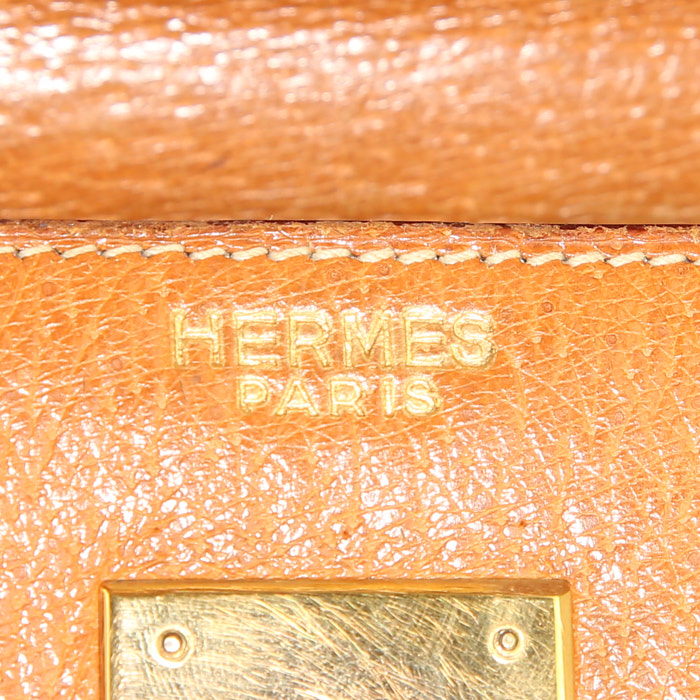 Bolso de mano Hermès Kelly en cuero de Pecarí marrón - Detail D3