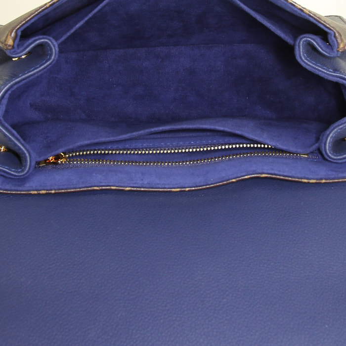 Bolso Louis Vuitton Eden en lona Monogram y cuero azul - Detail D3