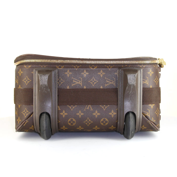 Louis Vuitton suitcase in monogram canvas and natural leather - Detail D4