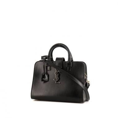 Bolso Saint Laurent Cabas YSL Baby en cuero negro