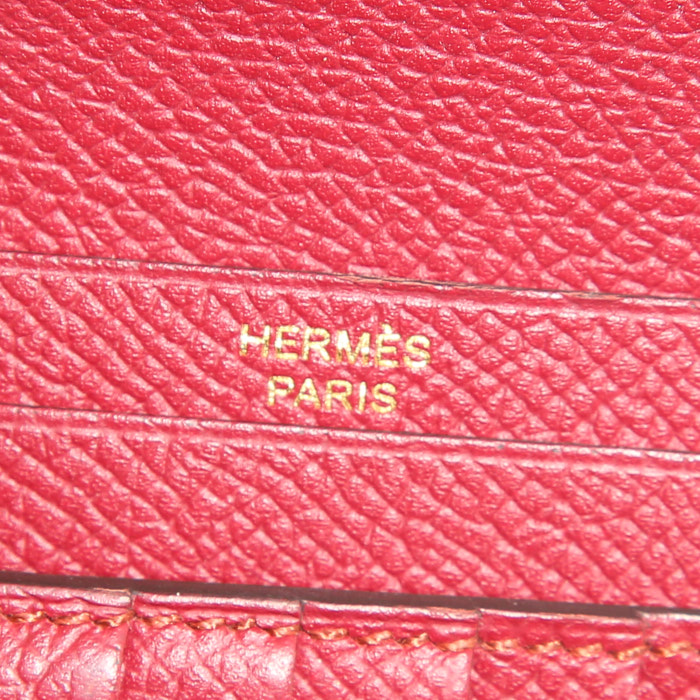 Billetera Hermès en cuero epsom rojo - Detail D3
