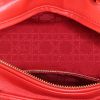 Dior Lady Dior medium model handbag in red quilted leather - Detail D3 thumbnail