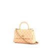 Chanel Coco Handle shoulder bag in beige quilted grained leather - 00pp thumbnail