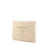 Bolsito de mano Chanel Deauville en tejido jersey beige - 00pp thumbnail