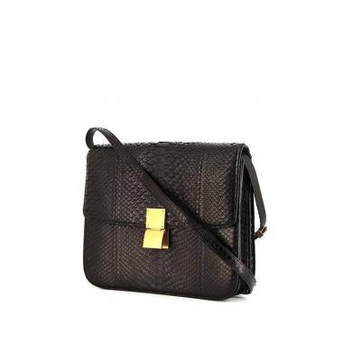 Bolso Celine Classic Box en piel de pitón negra