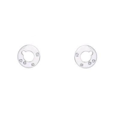 Paire de boucles d'oreilles Dinh Van Cible en or blanc et diamants