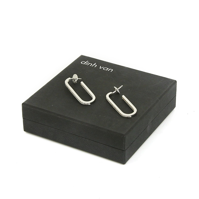 Dinh Van Maillons large model earrings in white gold and diamonds - Detail D2