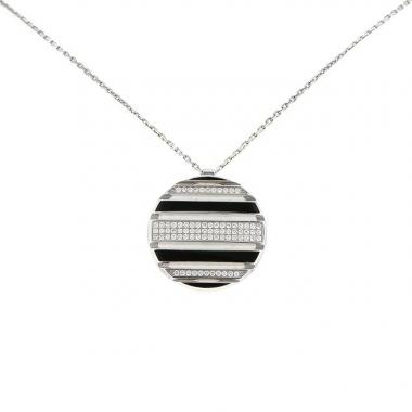 Chaumet Class One pendant in white gold,  enamel and rubber and in diamonds