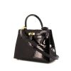 Hermès Kelly handbag in black niloticus crocodile - 00pp thumbnail