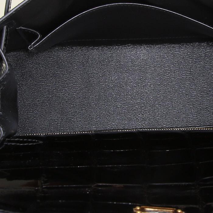 Bolso de mano Hermès Kelly en cocodrilo niloticus negro - Detail D3