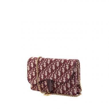 Borsa Dior Oblique in tela monogram bordeaux