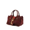 Chloé handbag in red and burgundy grained leather - 00pp thumbnail