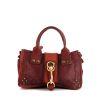 Chloé handbag in red and burgundy grained leather - 360 thumbnail