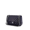 Bag in navy blue quilted grained leather - 00pp thumbnail
