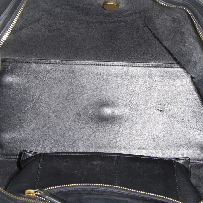 Bolso de mano Yves Saint Laurent Chyc modelo grande en cuero negro - Detail D2