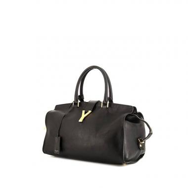 Bolso de mano Yves Saint Laurent Chyc modelo grande en cuero negro