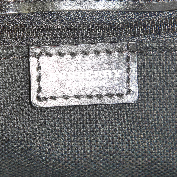 Borsa Burberry Nickie in tela Haymarket e pelle nera - Detail D3