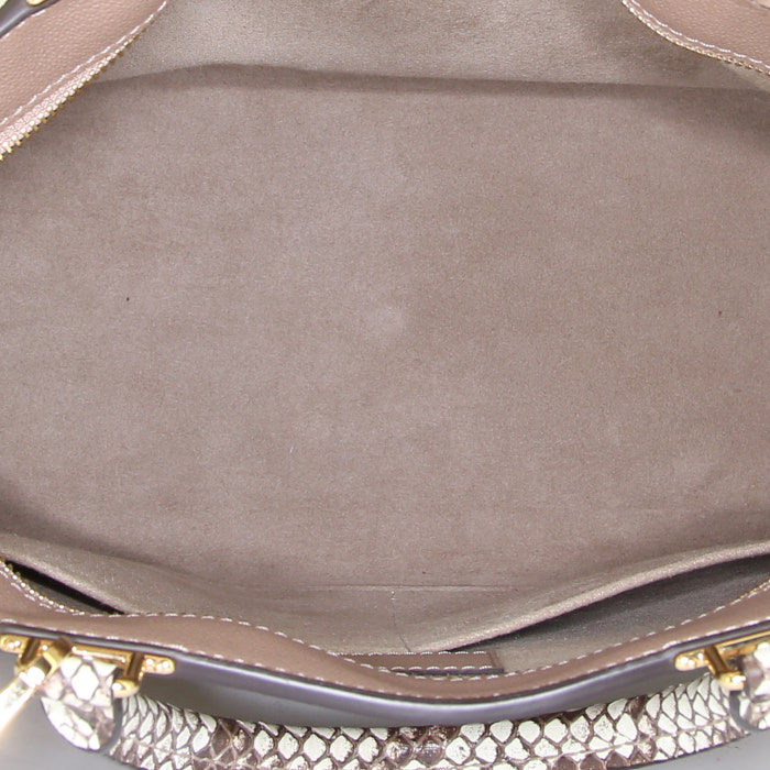Borsa Louis Vuitton Very Zipped Tote in pelle beige e pitone - Detail D3