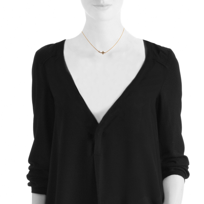Collar Louis Vuitton Idylle Blossom en oro rosa y diamante - Detail D1