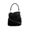 Saint Laurent Emmanuelle large model bag in black suede and black leather - 360 thumbnail