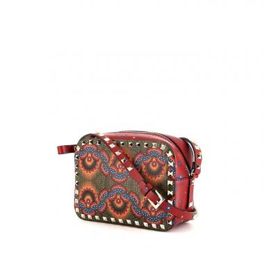 Valentino Garavani Rockstud Camera shoulder bag in red leather