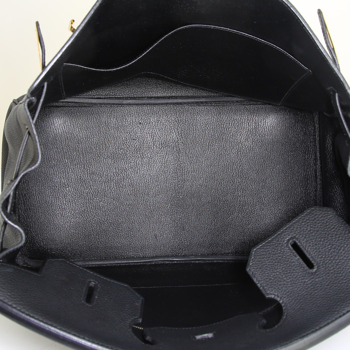 Sac à main Hermes Birkin 35 cm en cuir togo noir - Detail D2