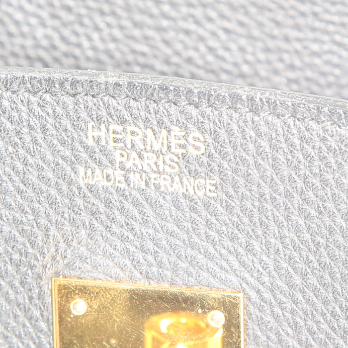 Sac à main Hermes Birkin 35 cm en cuir togo noir - Detail D3