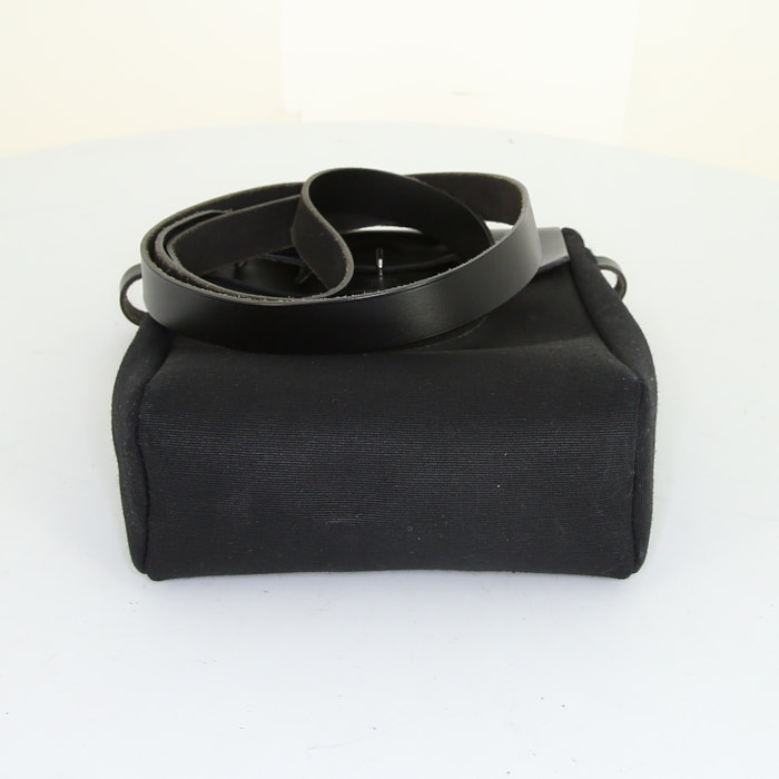 Hermes Herbag shoulder bag in black canvas and black natural leather - Detail D4