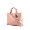 Dior Lady Dior large model handbag in pink patent leather - 00pp thumbnail