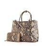 Prada Double handbag in beige and grey python - 00pp thumbnail