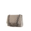 Chanel Timeless Maxi Jumbo handbag in grey quilted leather - 00pp thumbnail