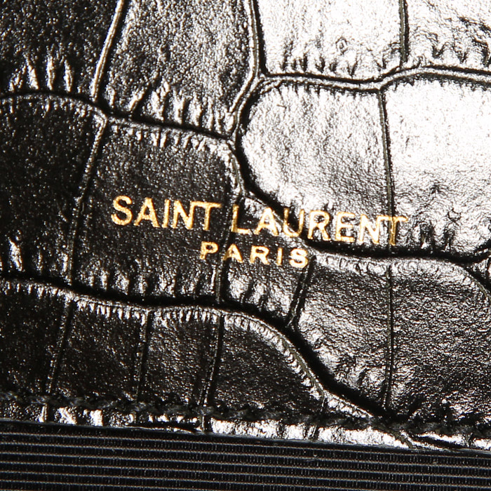 Sac bandoulière Saint Laurent moyen modèle en cuir noir - Detail D3