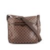 Louis Vuitton Spencer shoulder bag in ebene damier canvas and brown leather - 360 thumbnail